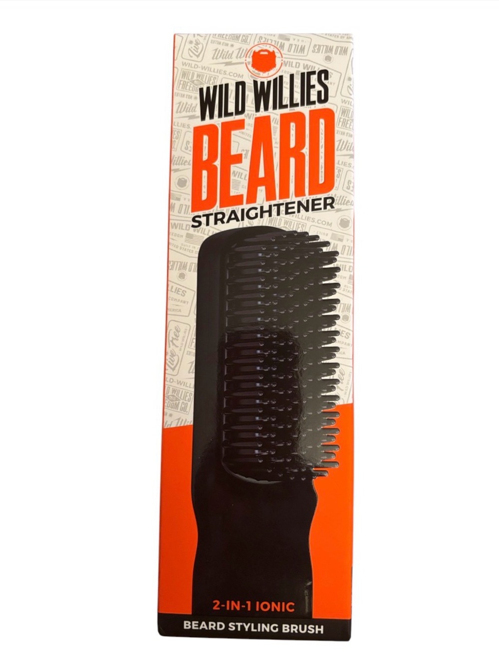 Wild Willies | Beard Straightener 2-in-1 Ionic Beard Styling Brush Easy Styling